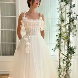 Aileen A-line Ivory White Chubby Elegant Party Dresses Woman 2024 Evening Gala Prom Wedding Dress Graduation Luxurious Women's