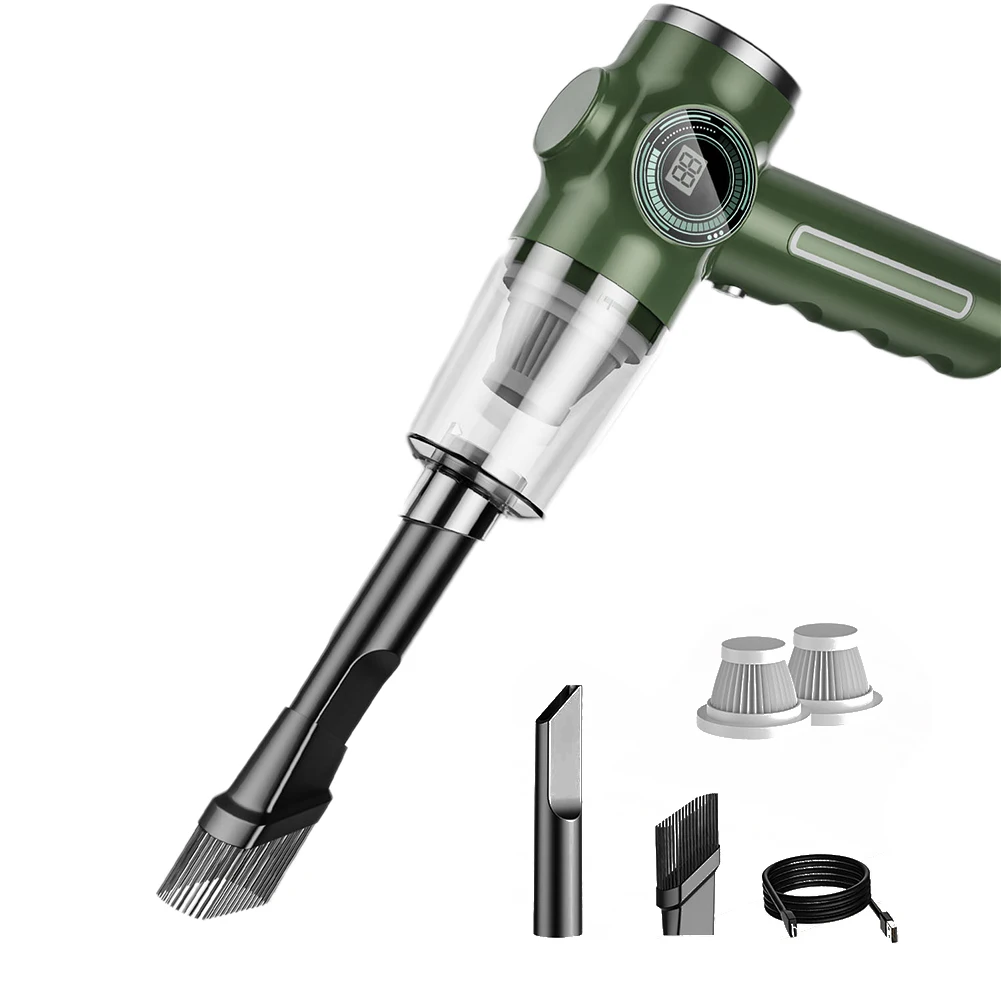 C D Cordless Battery Life Green Hairy Mouth Handheld High Suction Power Lightweight Black Brush Large Capacity