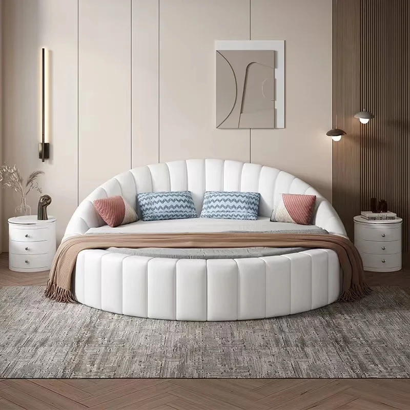 Round bed double bed European modern minimalist master bedroom big round bed theme hotel online celebrity lovers hotel round