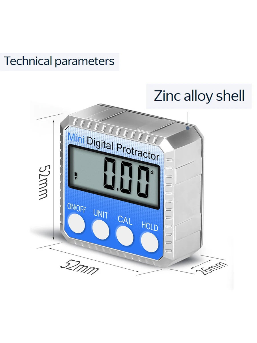 Imagem -02 - Goniômetros de Elétron Inclinômetro de Digitas da Precisão 4*90 Graus Base Magnética Digital Ângulo Transferidor Finder Caixa Chanfrada
