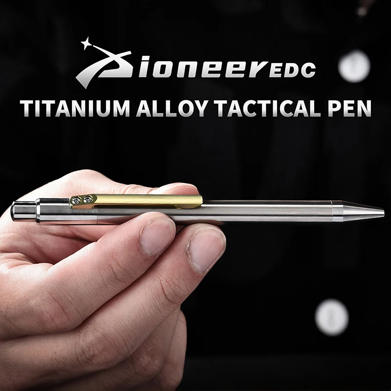عالية الجودة TC4 التيتانيوم القلم الأعمال توقيع قلم حبر جاف الدفاع عن النفس قلم تخطيطي مدرسة مكتب القرطاسية #1