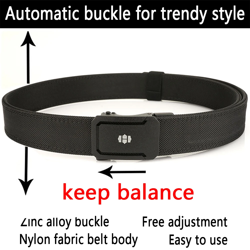 New Double layer thickening hardening Military Belt for Men Nylon Metal Automatic Buckle Belt Tactical Outdoor IPSC Accessories