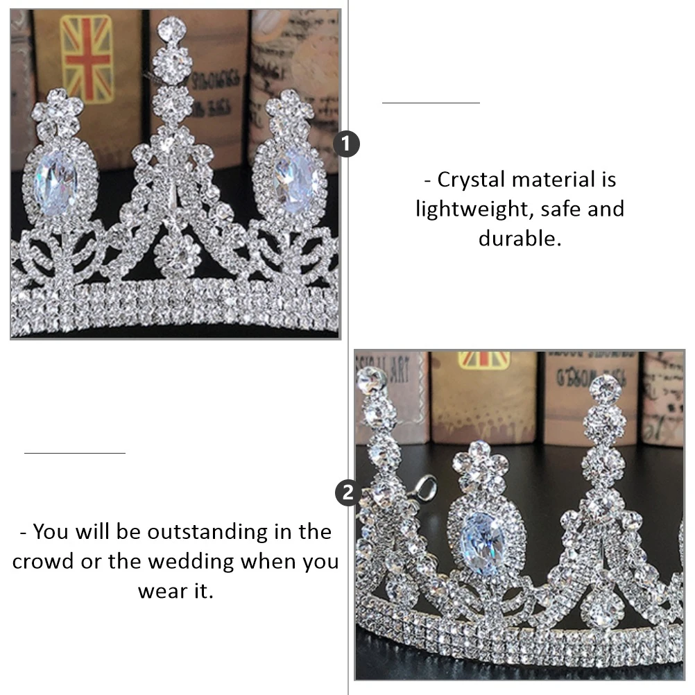 

Bridal Crown Elegant Hair Hoop Zircon Inlaid Dress Accessory Wedding Headdress Accessories Crystals Fairy Tiara