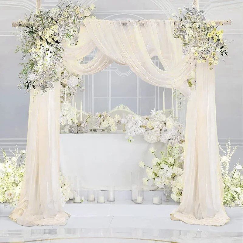 Wedding Arch Drape Chiffon Fabric Draping Curtain Drapery Wedding Stage Backdrop Draping Ceremony Reception Hanging Decoration image 5
