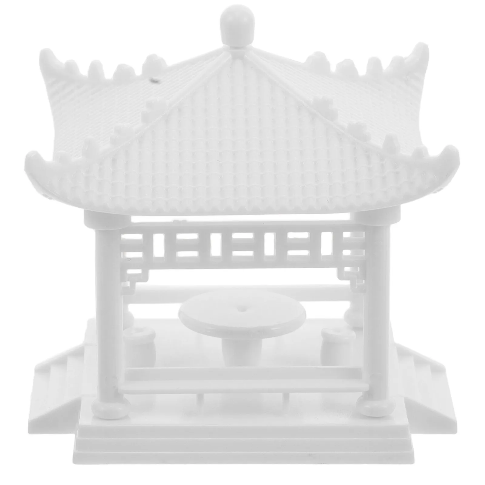 

White Miniature Pavilion Statue for Sand Table Zen Garden Outdoor Park Landscaping Decor Japanese Style Mini Pagoda Ornament