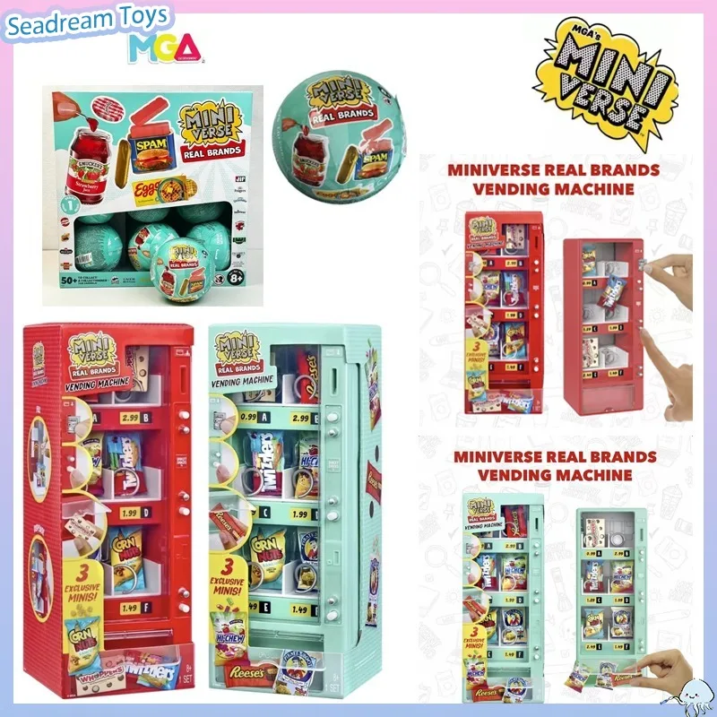 Genuine MGA Miniverse Mini Vending Machine Realistic Miniature Snack Cabinet Dollhouse Scene Accessory Desktop Display Decor