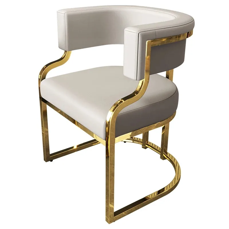 Gold-plated Armchair Dining Chair Leisure Tea Chair Hotel Sofa Chair Business Negotiation Reception Chair Кресло Качалка Chaise
