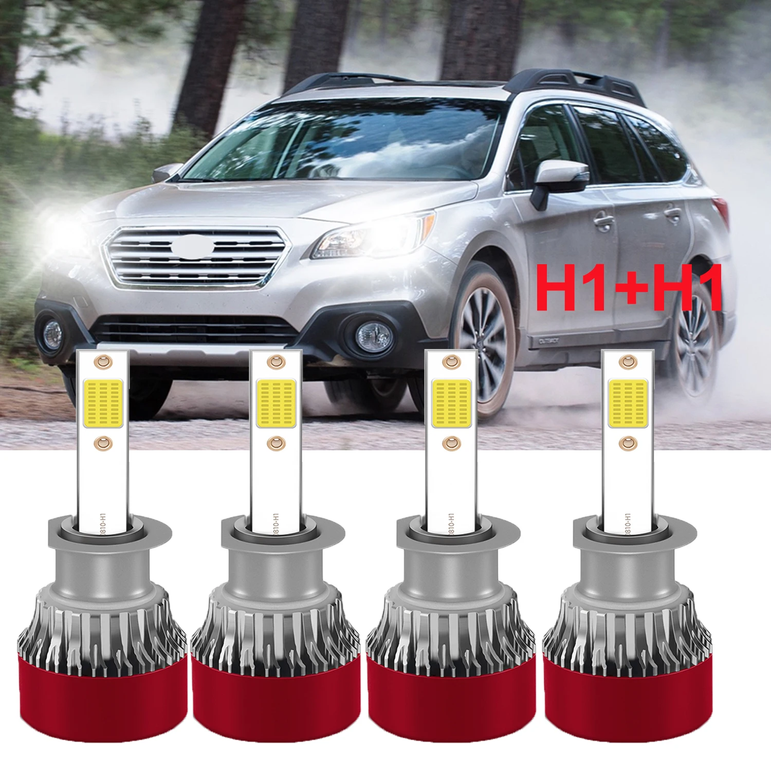4PCS H1 LED scheinwerfer Lampen Hallo/Lo strahl Auto Lichter Super Helle COB Chips Scheinwerfer Lampe Für DC12-24V Autos