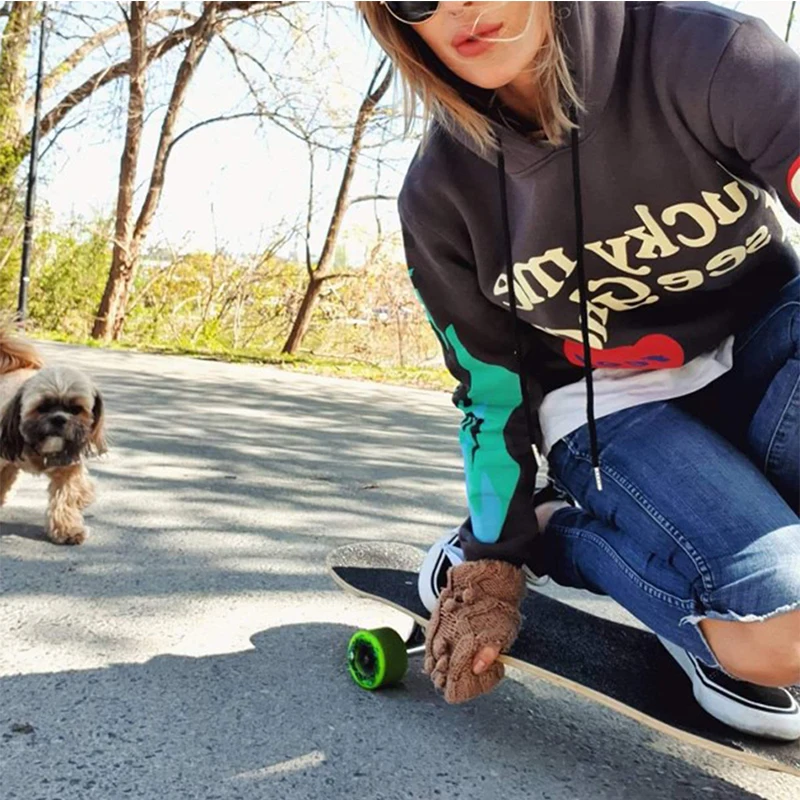 Sudadera con capucha Vintage Harajuku para mujer, sudadera con estampado de letras y Graffiti, manga larga, informal, Tops de Hip Hop para pareja de otoño