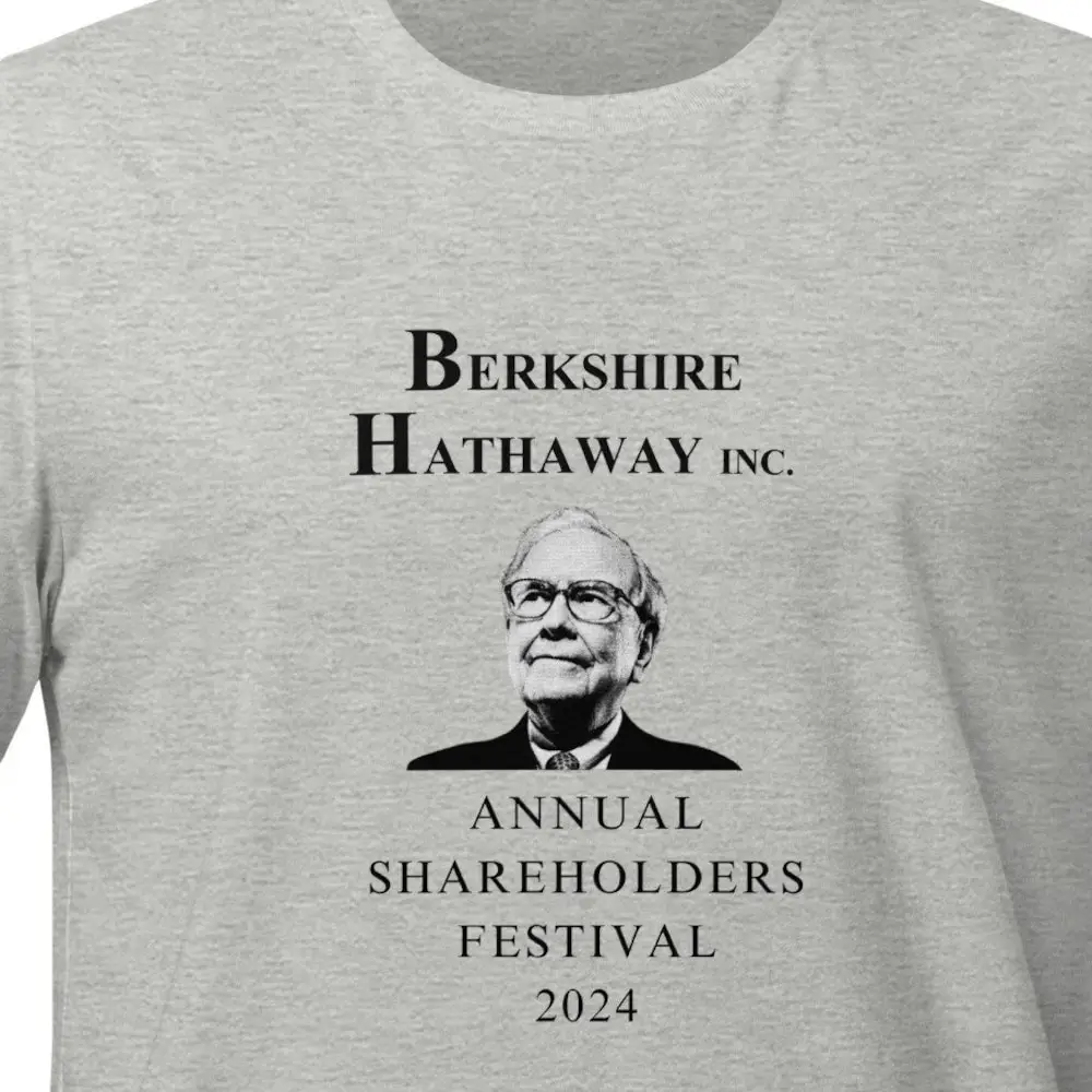 

Berkshire Hathaway Annual Shareholder Festival T Shirt Warren Buffett Fan Apparel Investment Brk