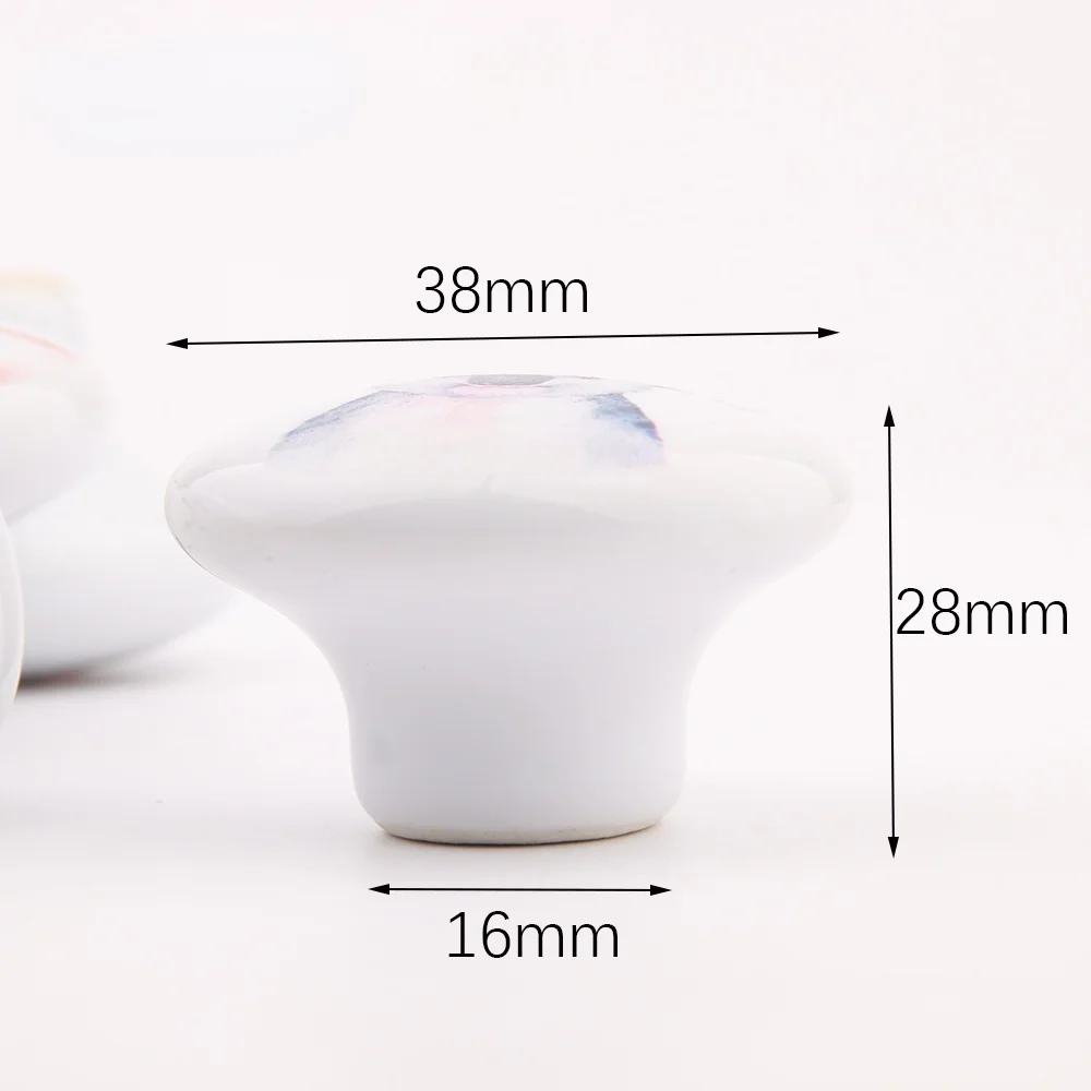 Round shape Pull Flower Handle Ceramic Knob 38mm*26mm Nordic Cartoon Ceramic Animals Cute Cabinet Drawer Hook for Furniture