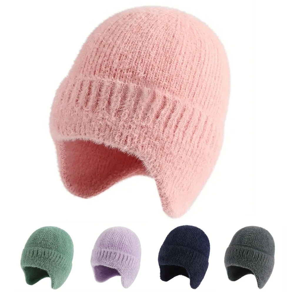 الكبار فو المنك إيرفلاب قبعة الطيار محبوك الشتاء الدافئة لمسة ناعمة منفذها قبعة للرجال والنساء