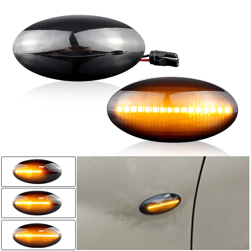 

2×for Fiat Sedici for Opel Vauxhall Agila MK2 for Suzuki Alto/Ignis/Jimny/Vitara Car LED Side Marker Lights Flowing Turn Signal