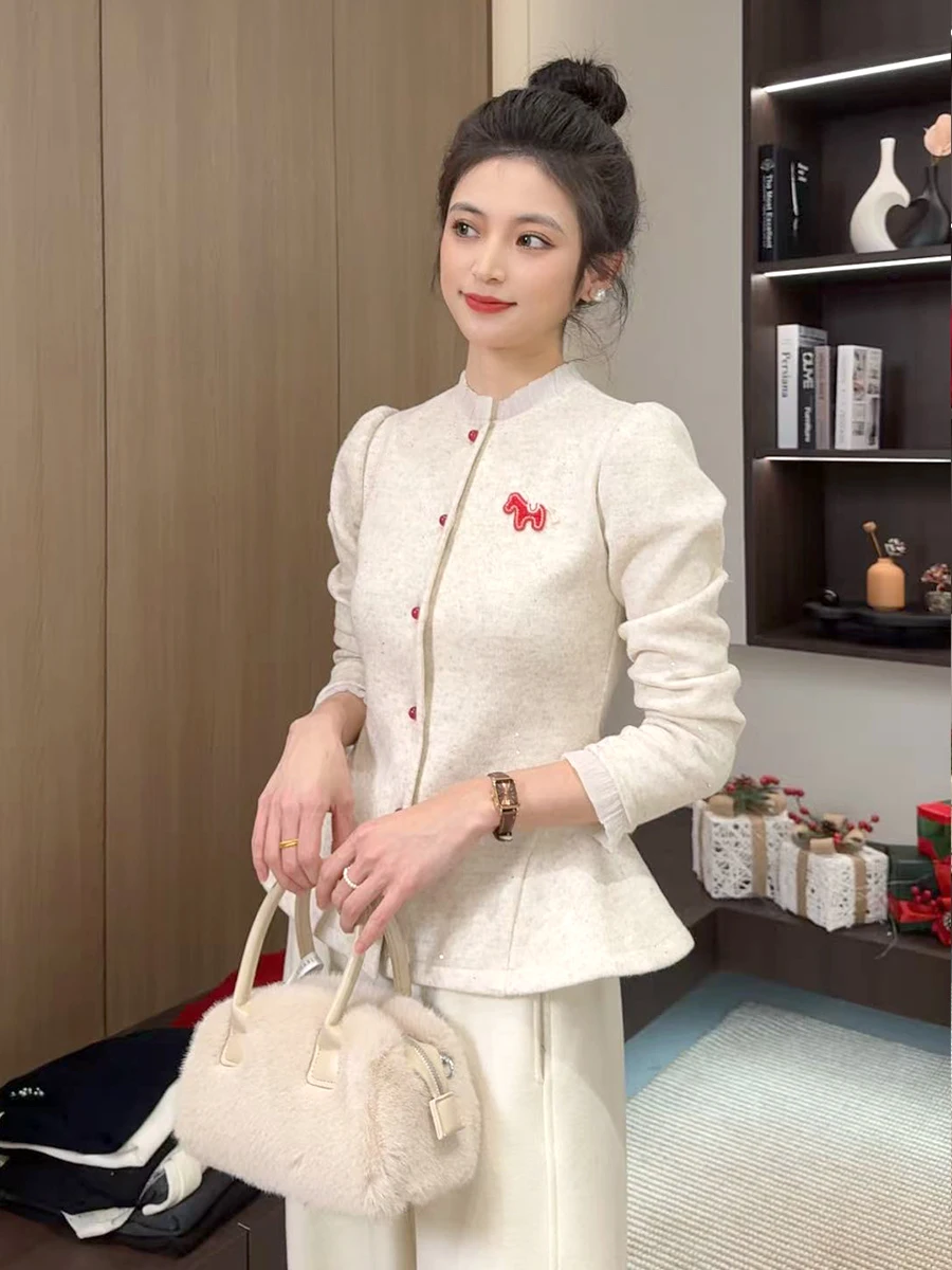 

Новая модная женская утепленная верхняя одежда с длинным рукавом, приталенная, с завышенной талией, осенне-зимняя коллекция