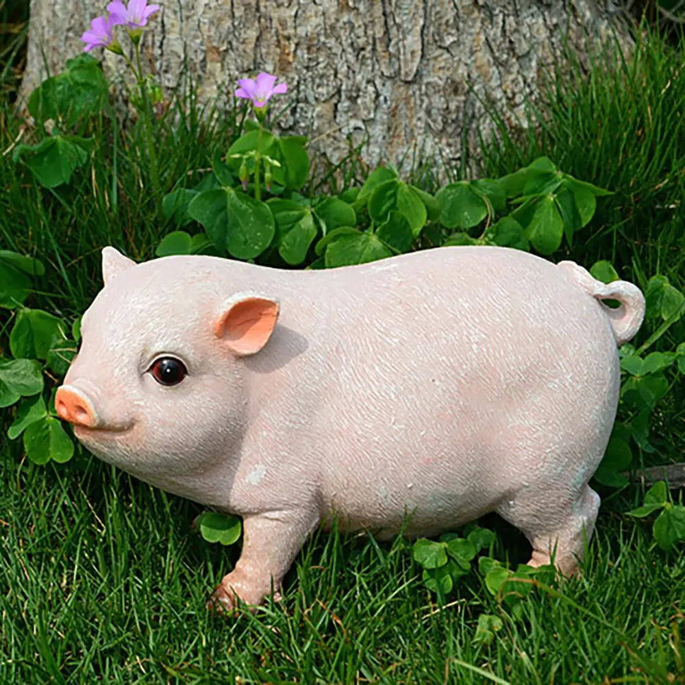 Crafts Home Decorations Garden  Ornaments Piggy Figurine Pink Piglet Sculpture Animal Model Simulation Pig Statue