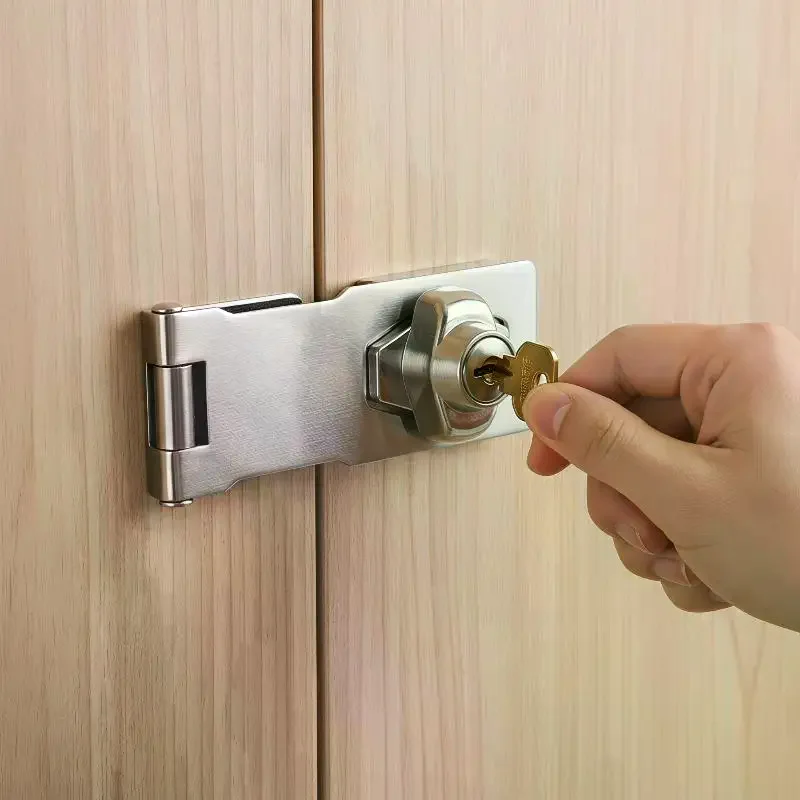 Stainless Steel Locking Hasp Latch Anti-Theft Long Lasting Scratch Resistant for Mailbox Pet Cage Drawer Cabinet Lock
