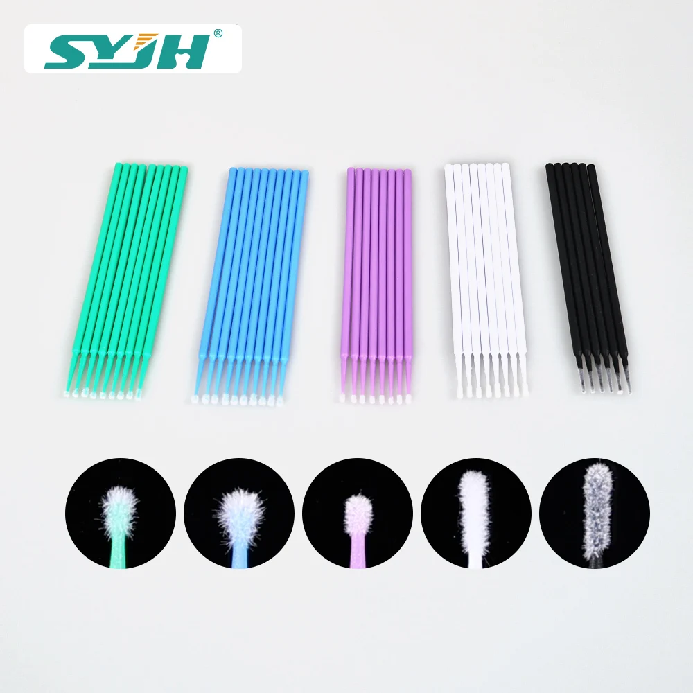 

SYJH 100Pcs/Bottle Colorful Dental Disposable Micro Brushes Applicator Oral Teeth Eyelash Cleaning Brush Dentist Materials Tools