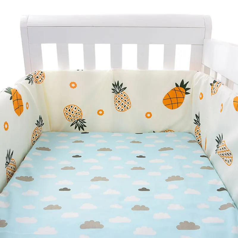 200*30 CM Nordic Stars Baby Bed Thicken Bumpers Zipper Design One-piece Crib Around Cushion Cot Protector Pillows
