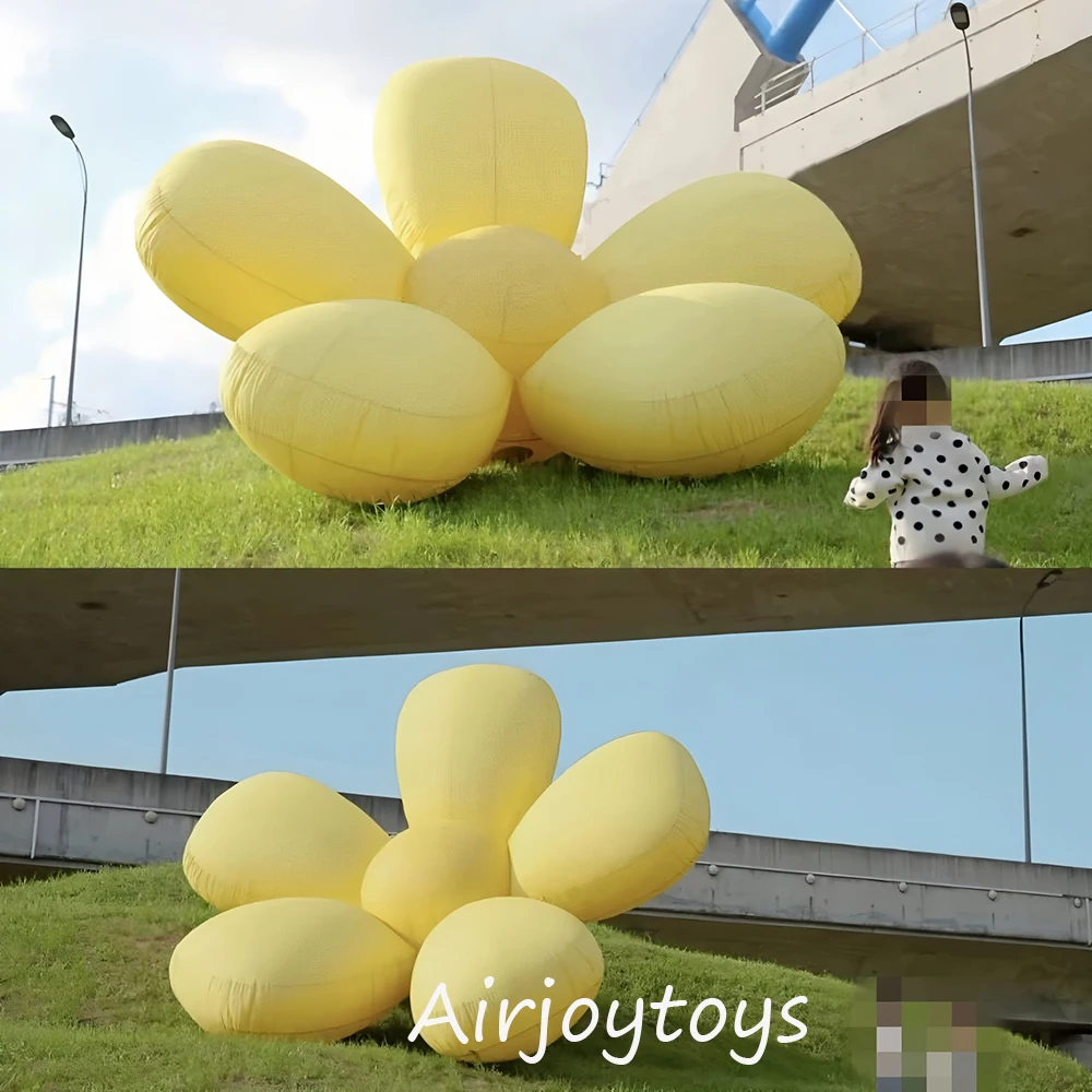 Nadmuchiwany model kwiatu, symulacja świecącej rośliny, kwiat, dekoracja do centrum handlowego, duża dekoracja dla influencera, kwiat brzoskwiniowy