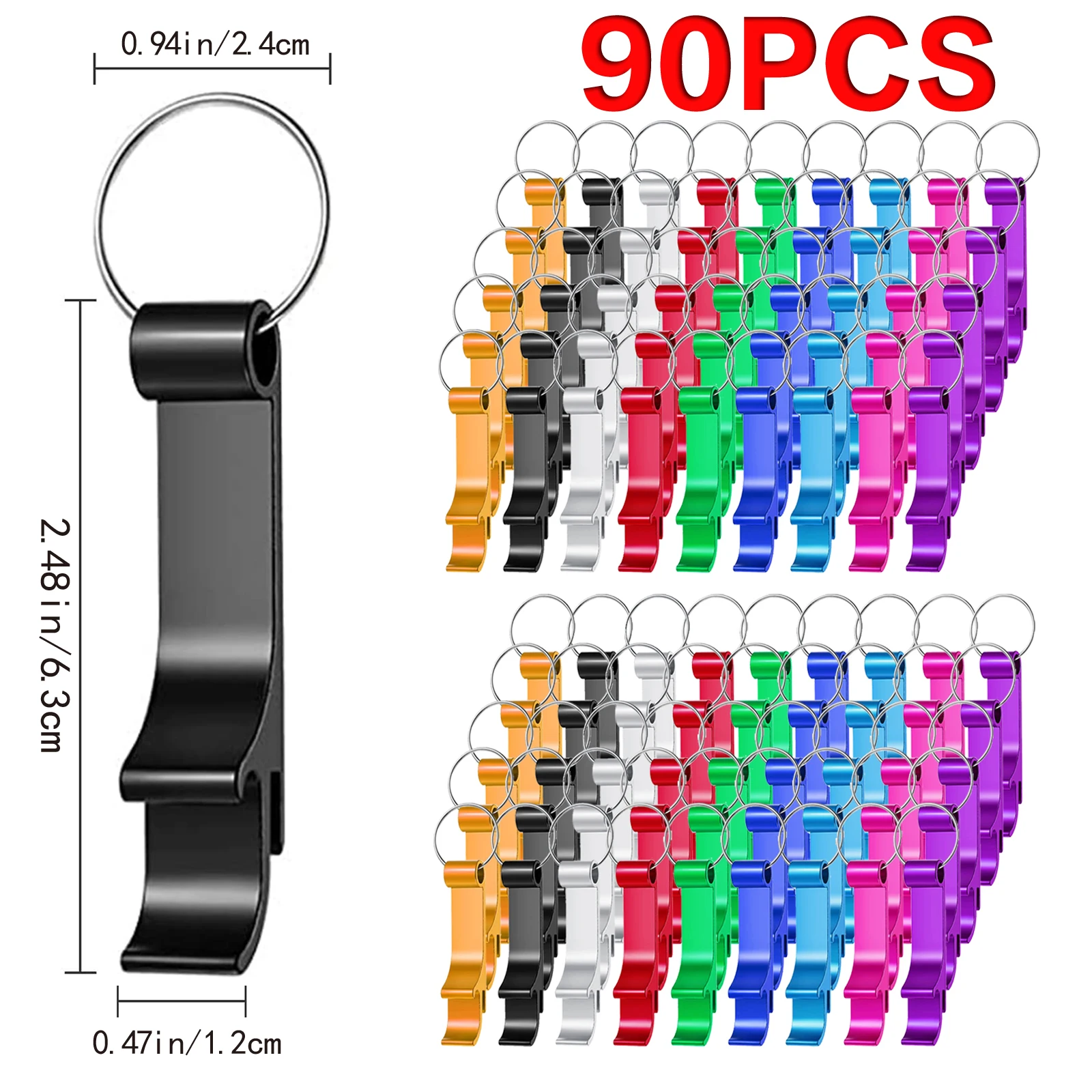 

90Pcs Beer Bottle Opener Protable Wedding Party Favor Gift Keychain Bar Tool Drink Opener