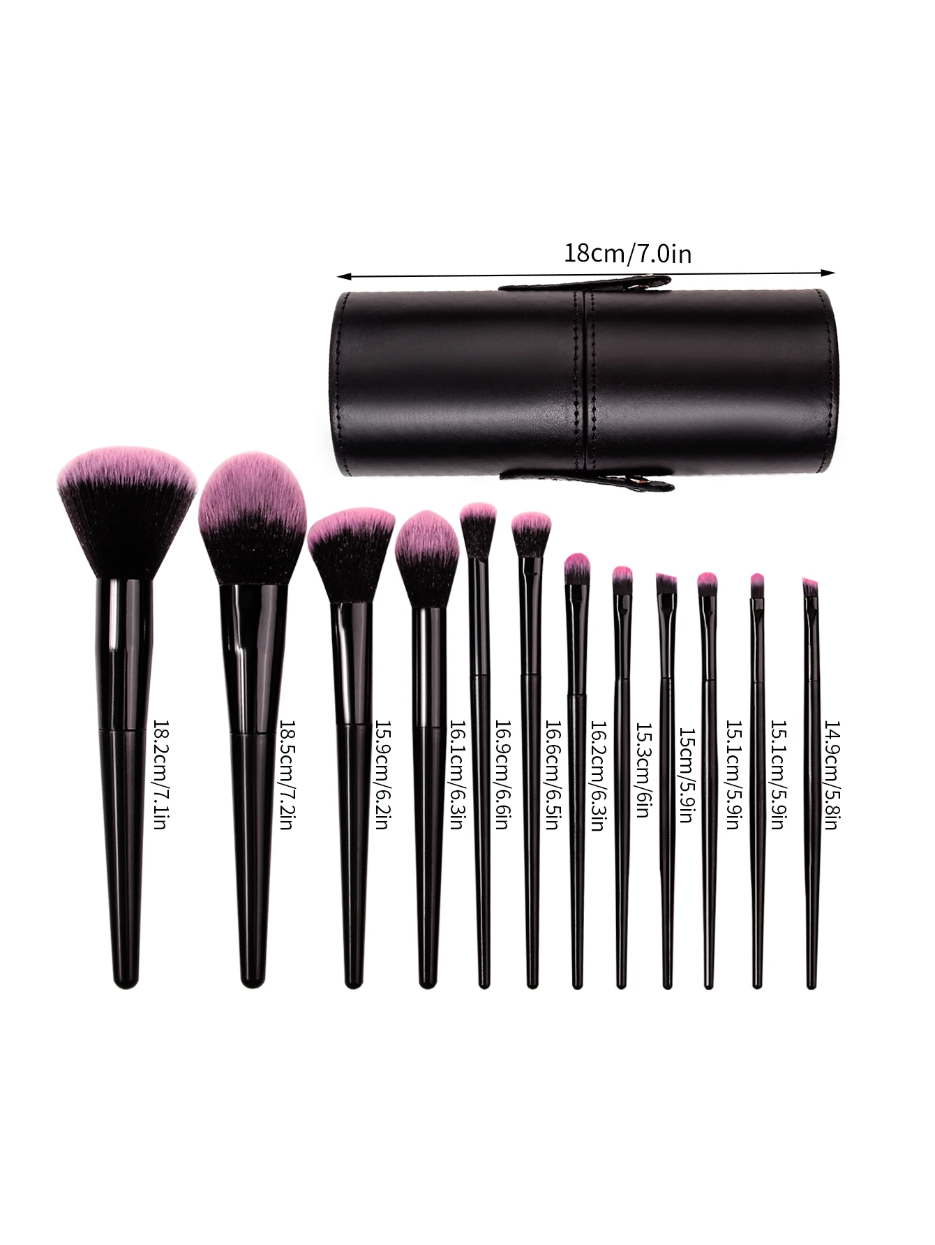 13-częściowy zestaw pędzli do makijażu, pędzel do pudru sypkiego, pędzel do konturowania, zestaw pędzli do cieni do powiek, pędzle i pojemnik z pokrywką do przechowywania
