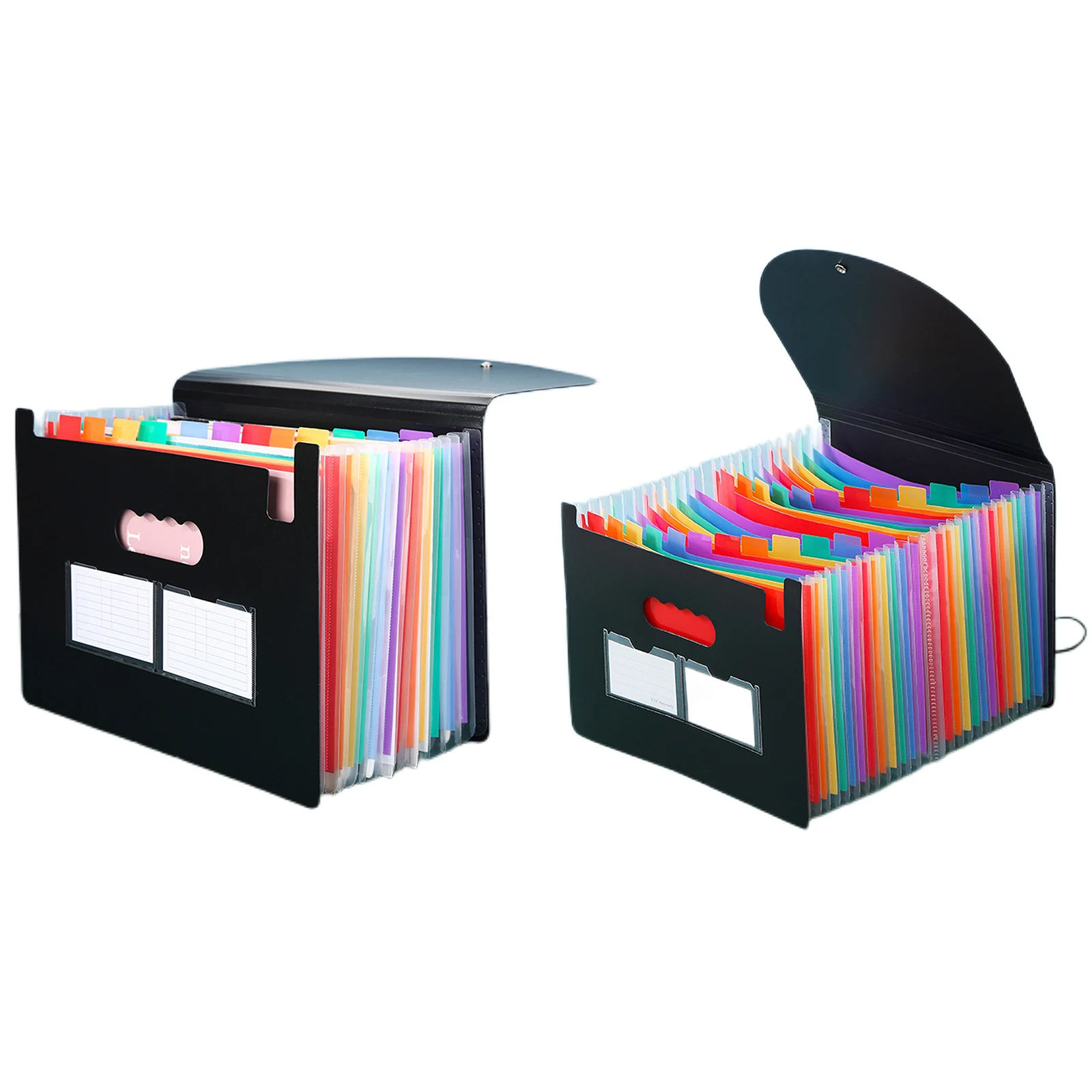 

A4 Expandable Filing Box with Colored Tabs Paper Organizer Monthly Bill Receipt Organizer for Classroom Home Office and Travel