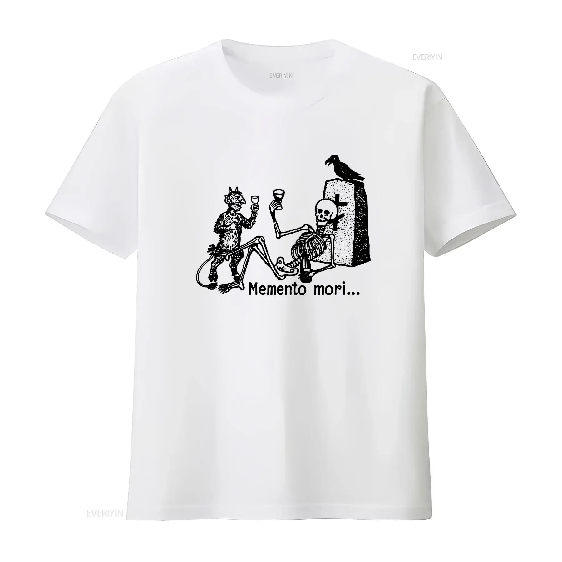 Memento Mori Danse Macabre T Shirt Vintage Art Funny Skeleton Jersey  vintage Washed Slightly graphic homme designer clothes