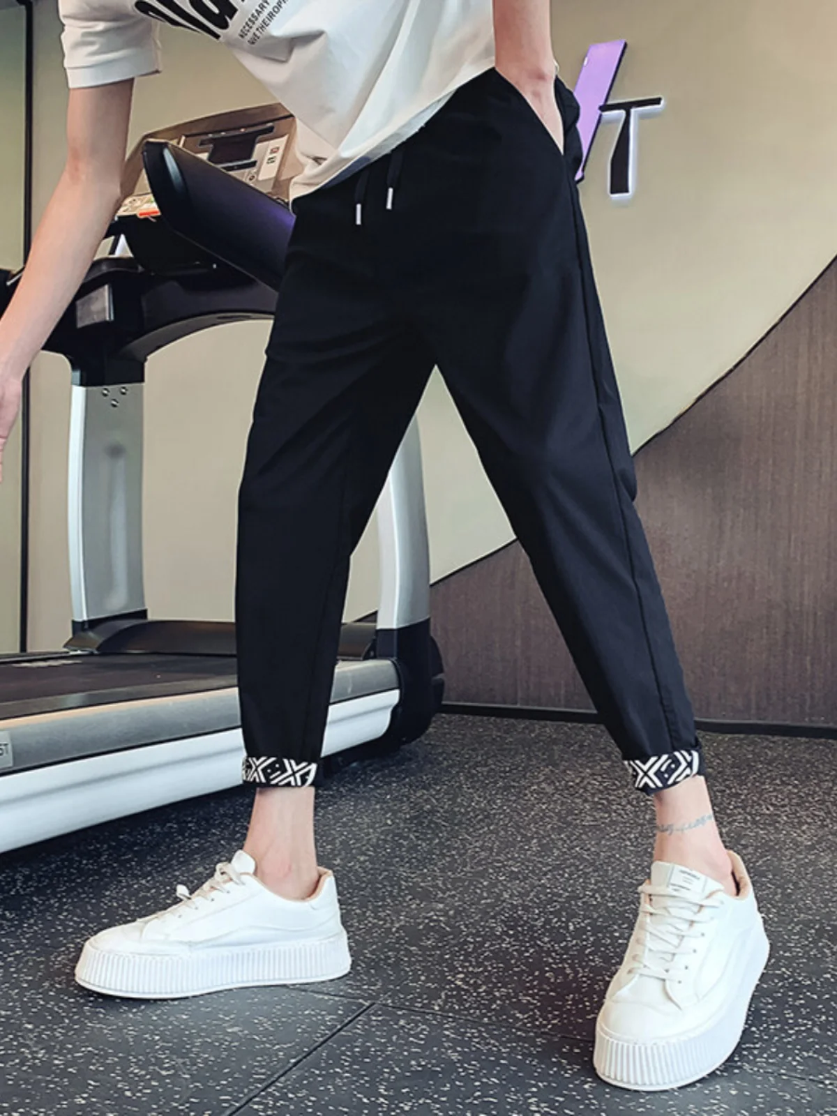 

Slim Fit Nine-Tenths Casual Pants Men's Summer Thin Sle Eight-Tenths Trendy Versatile Haome 9-Piece Pants Boy's Faion