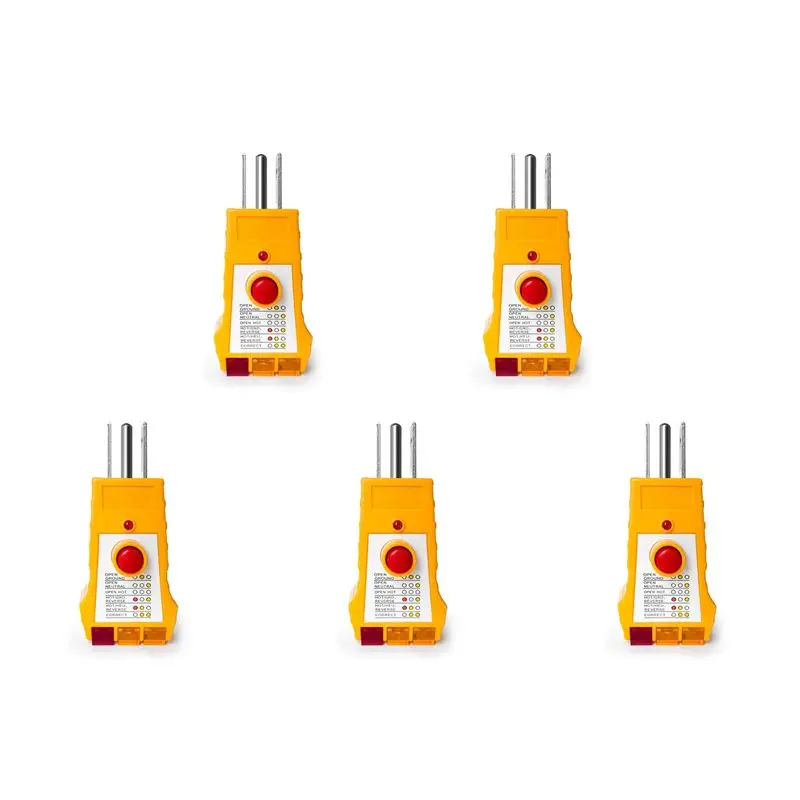 ABGE-5X Outlet Tester For Grounding Products, Outlet Tester With GFCI, Electrical Receptacle Tester, Plug Tester,Usplug