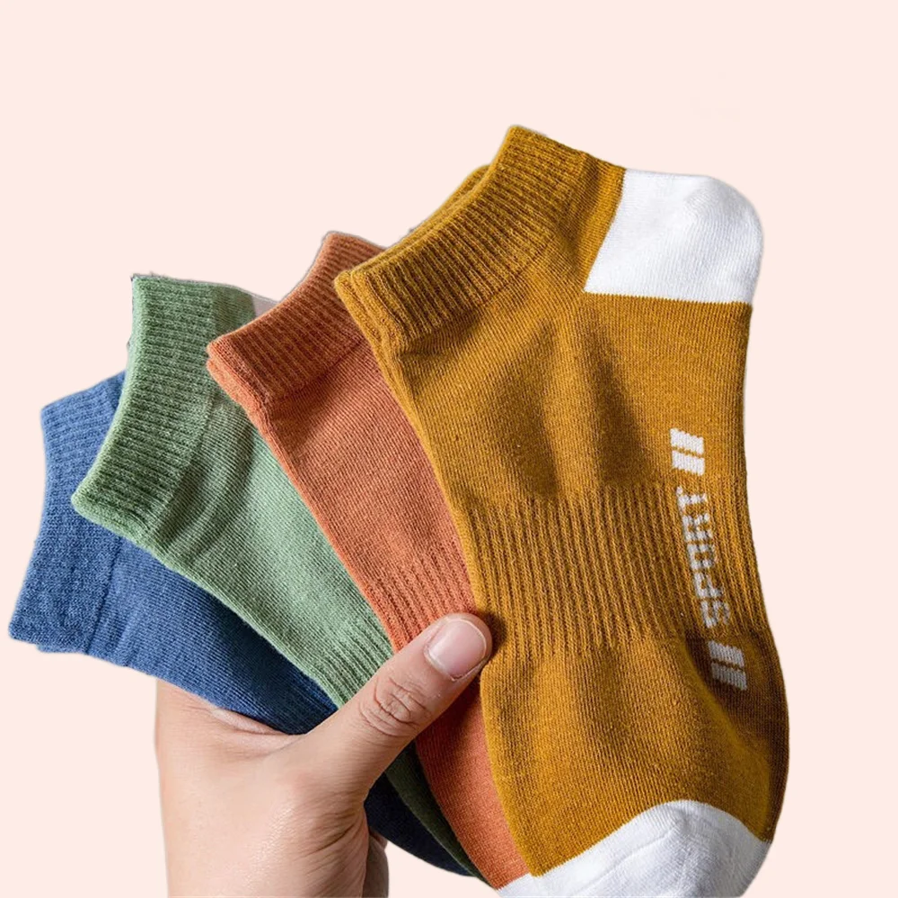 5/10/20 Pairs Fashion Cotton Socks Breathable Comfortable Short Socks New High Quality Thin Men Sports Sweat-absorbing Boat Sock