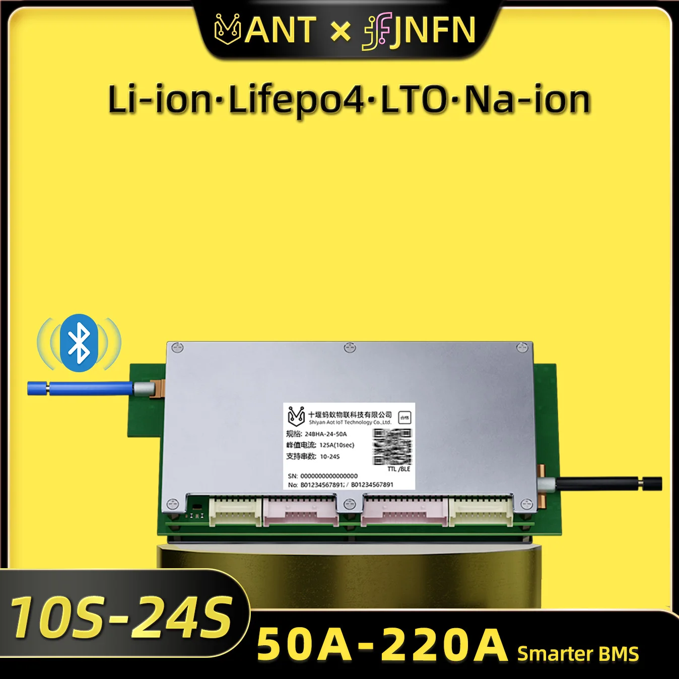 Ant BMS Smart 10S to 24S 550A 300A 275A 200A 80A 60V 72V 20S Lithium Battery Protection Board Bluetooth Li-ion LiFePO4 LTO
