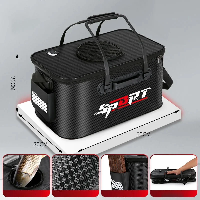 Single shoulder fish bucket, live fish, foldable portable water tank, travel camping box, outdoor fishing box, fishing gear