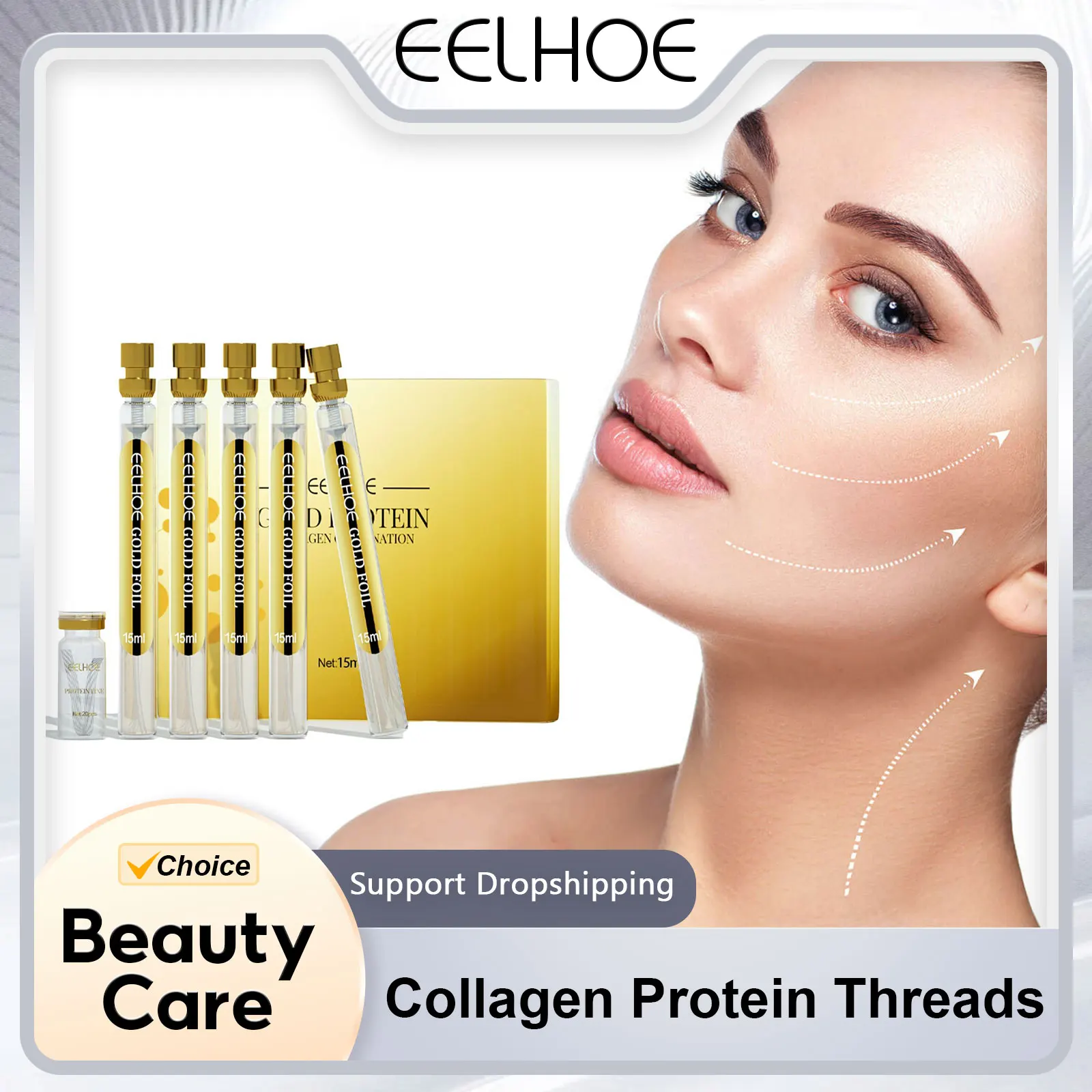 EELHOE Collagen Protein Threads for Face Moisturizing Hydration Skin Tightening Rejuvenate Face Repair Skin Firming Protein Line