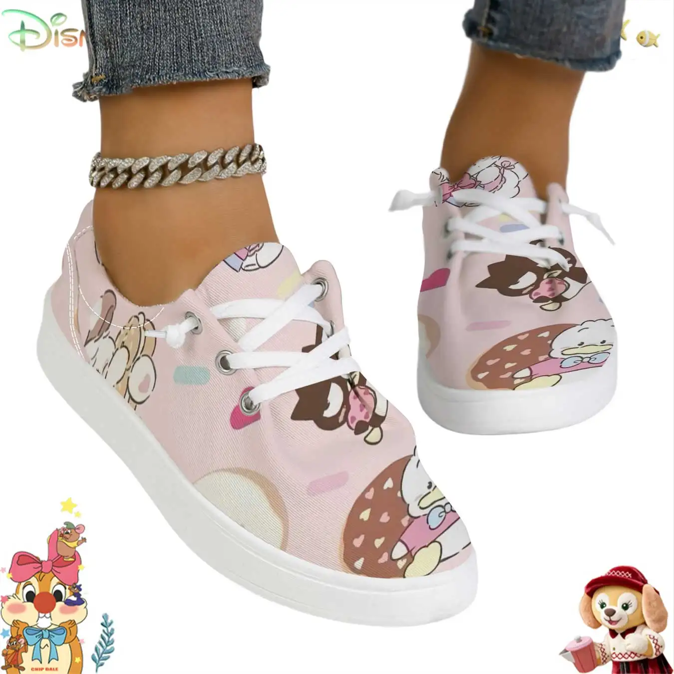 

Disney Cute Donald Duck & Kitten Print Women's Low-top Casual Sneakers