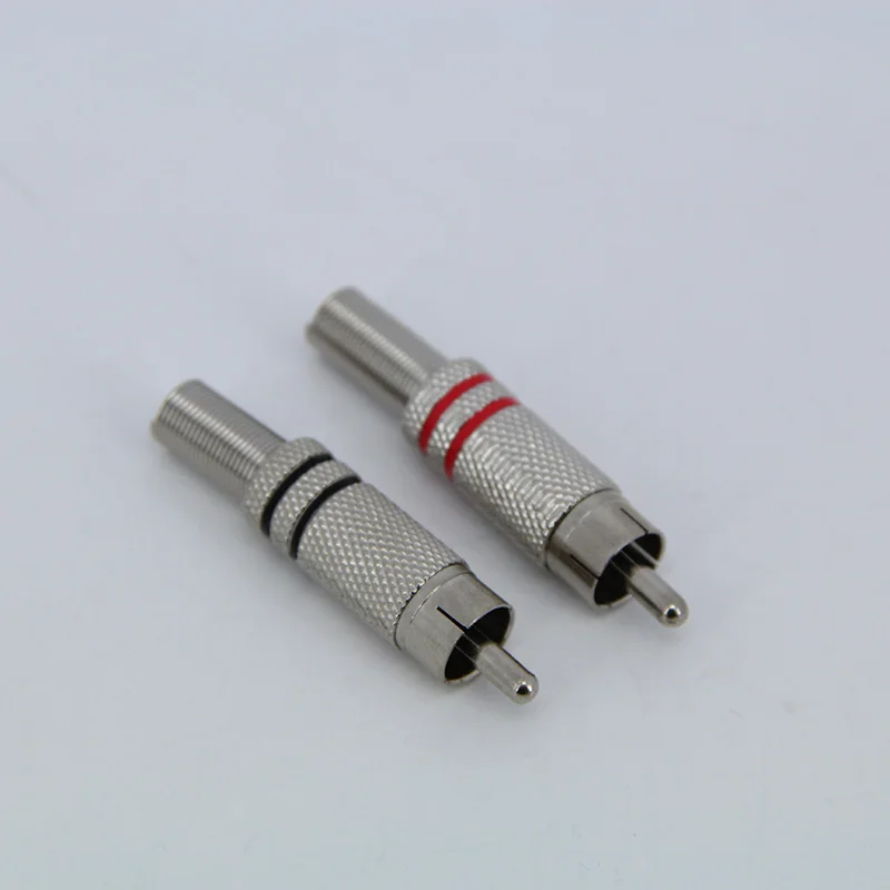 뮤지컬 RCA 남성 사운드 실버 도금 HIFI 오디오 플러그 커넥터 터미널 고품질 스피커 오디오 남성 커넥터