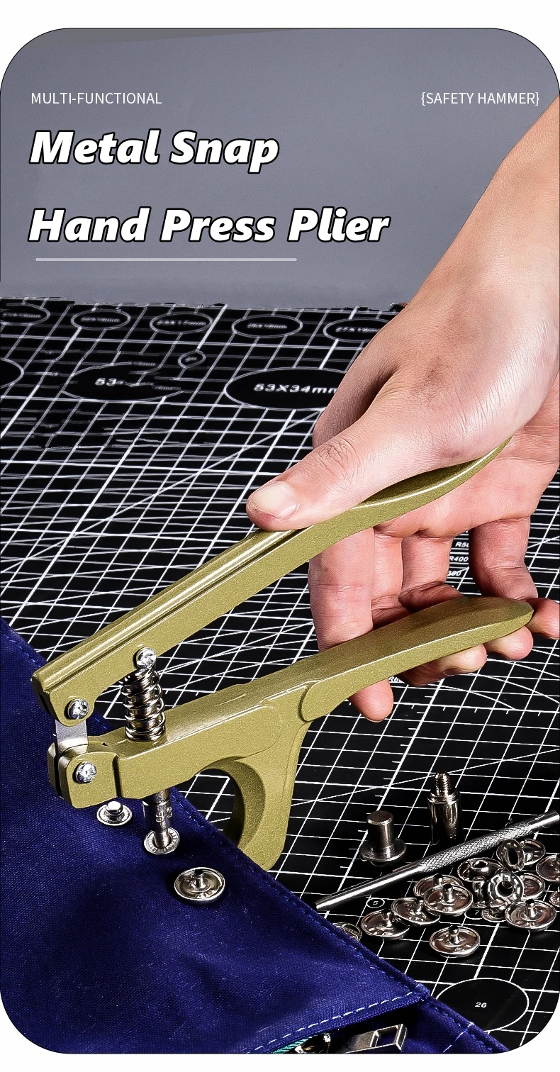 

Щипцы для пришивания кнопок, набор инструментов для установки металлических кнопок-застежек с пресс-клещами для рукоделия, одежды, шитья