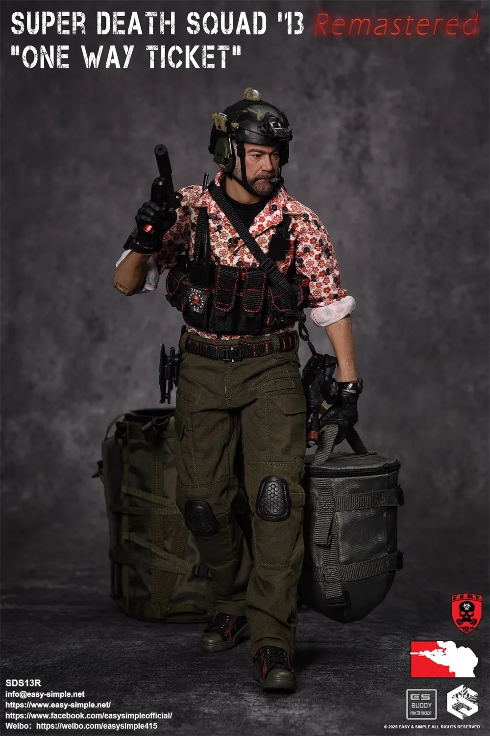 New Arrival 1/6th EASY&SIMPLE ES SDS13R ZERT Super Death One Single Ticket Way Soldier Action Figure About 12" For Fans Collect