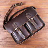 Men's Leather Shoulder Bag Europe And America Vintage Cowhide Classic Crossbody Messenger Bag Trend Briefcase