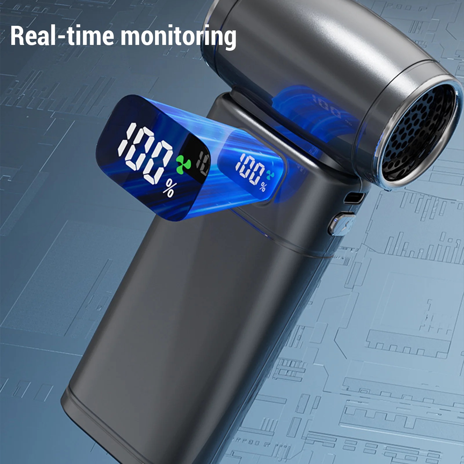 متعددة الوظائف العنيفة مروحة الرقمية فرش السيارات 6 سرعات قابل للتعديل 6000mAh التوربينات منفاخ الهواء للكمبيوتر المنزلي للسيارة #4