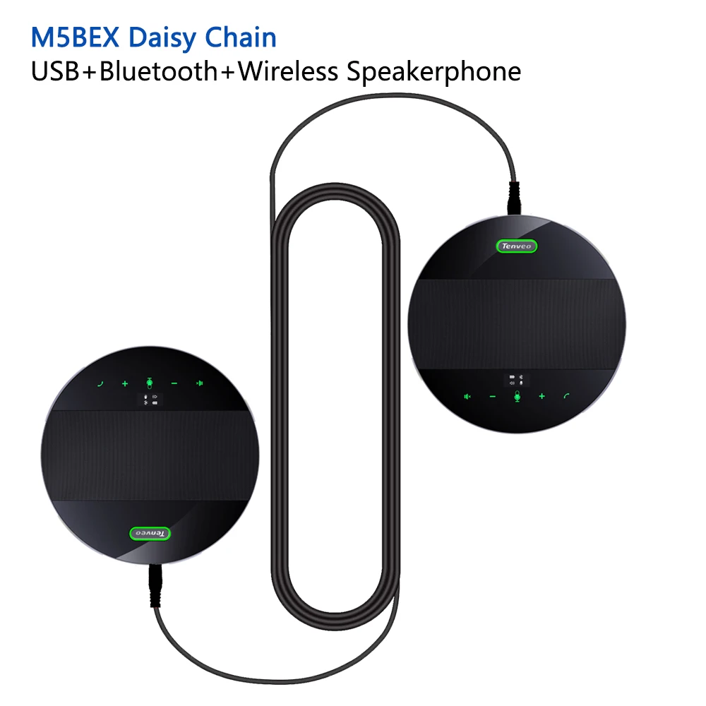 Conference Speakerphone Touch Screen Wireless/BT/USB 5W Speaker 8000mAH 4 Mics 6 Meters Microphone Speakerphone