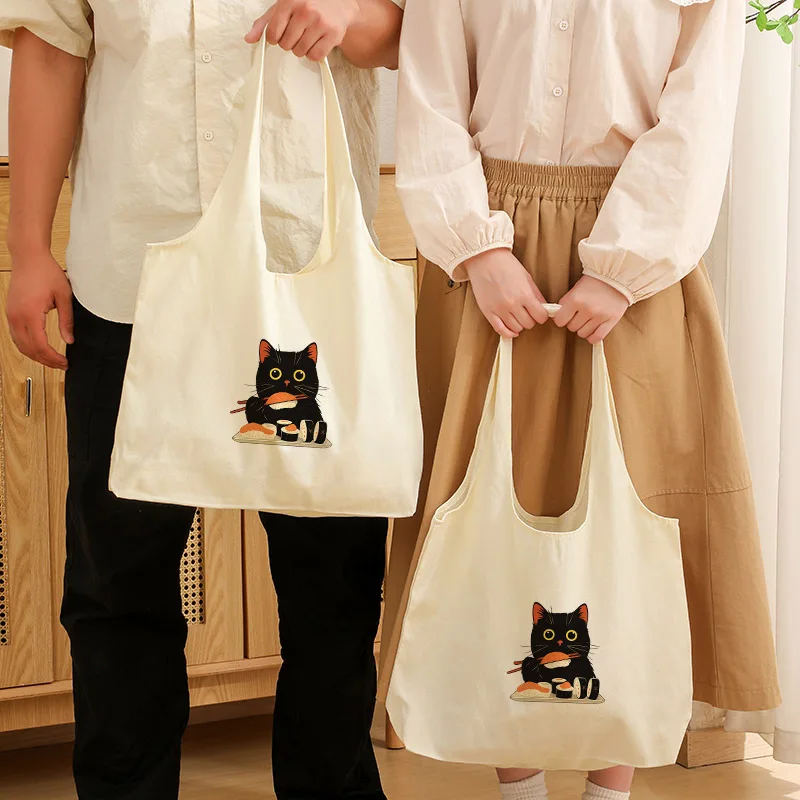 

Cat Printed Handbag Environmentally Friendly Reusable Large-capacity Single-shoulder Bag Gifts for Cat Owners