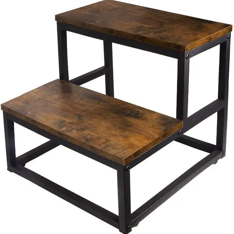 Iron and wood combined ladder climbing Children's heightening  Road shoes Change Multi-purpose children's stool
