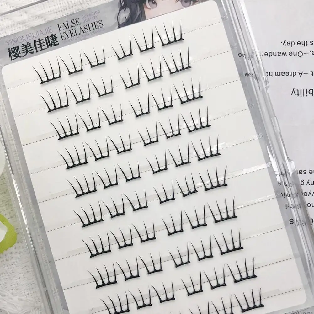 Selbstklebende segmentierte falsche Wimpern, kein Kleber, einzelne Wimpern-Cluster, natürliche koreanische kleine dünne Wispy-Cluster-Falsche Wimpern