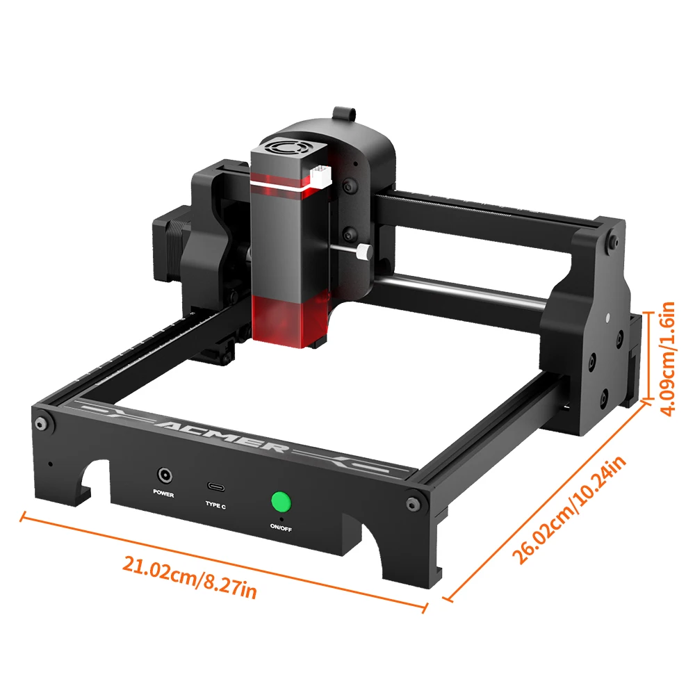 ACMER S1 6W Mini tragbarer Lasergravierer Hochpräzise CNC-Schneidwerkzeuge Graviermaschine für DIY Holz Glas Acrylc Anfänger