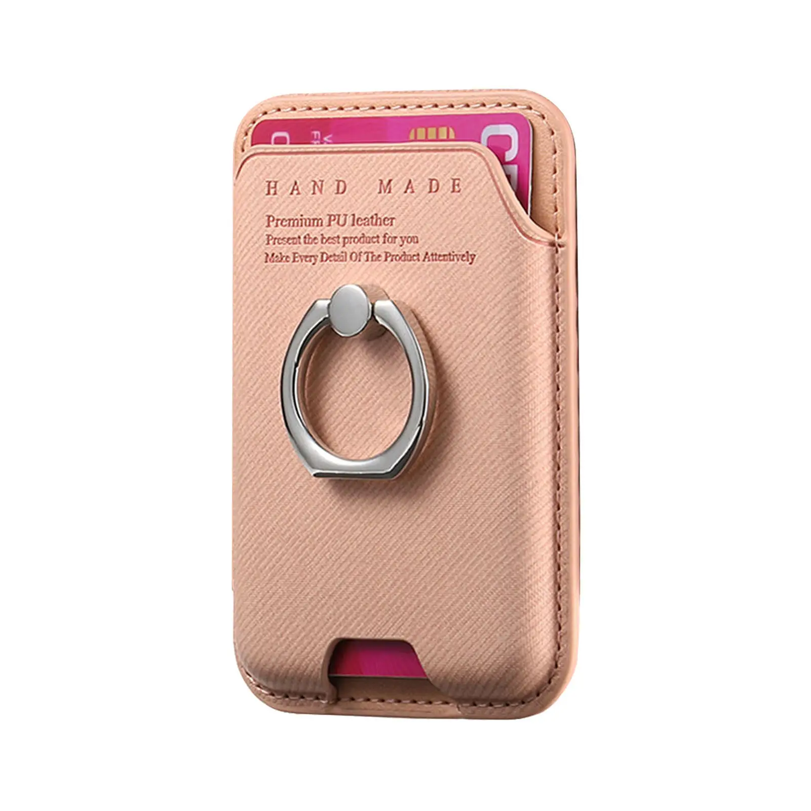 Rutschfeste Telefonkartentasche, geeignet für Magsafe, magnetische Handyhülle, universelle Brieftasche, Fingerring, Schnalle, Halter, Desktop-Unterstützung – Detail 12