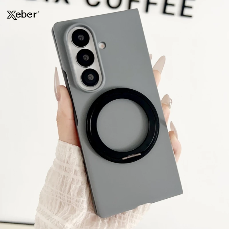 

For Samsung Galaxy Z Fold 3 4 5 6 7 Magsafe PC Matte Case Hinge Folding Shockproof Magnetic Wireless Charge Rotate Bracket Cover