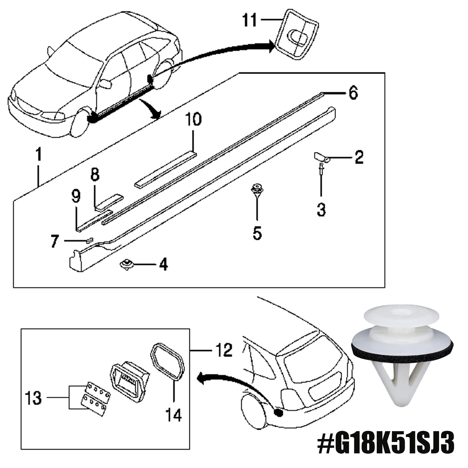 الباب لوحة الكسوة التجنيب كليب السفلى صب السحابة الجانب عتبة تنورة كليب G18K51SJ3 لمازدا 2 3 5 6 CX-7 CX-9 MPV MX-5 مياتا