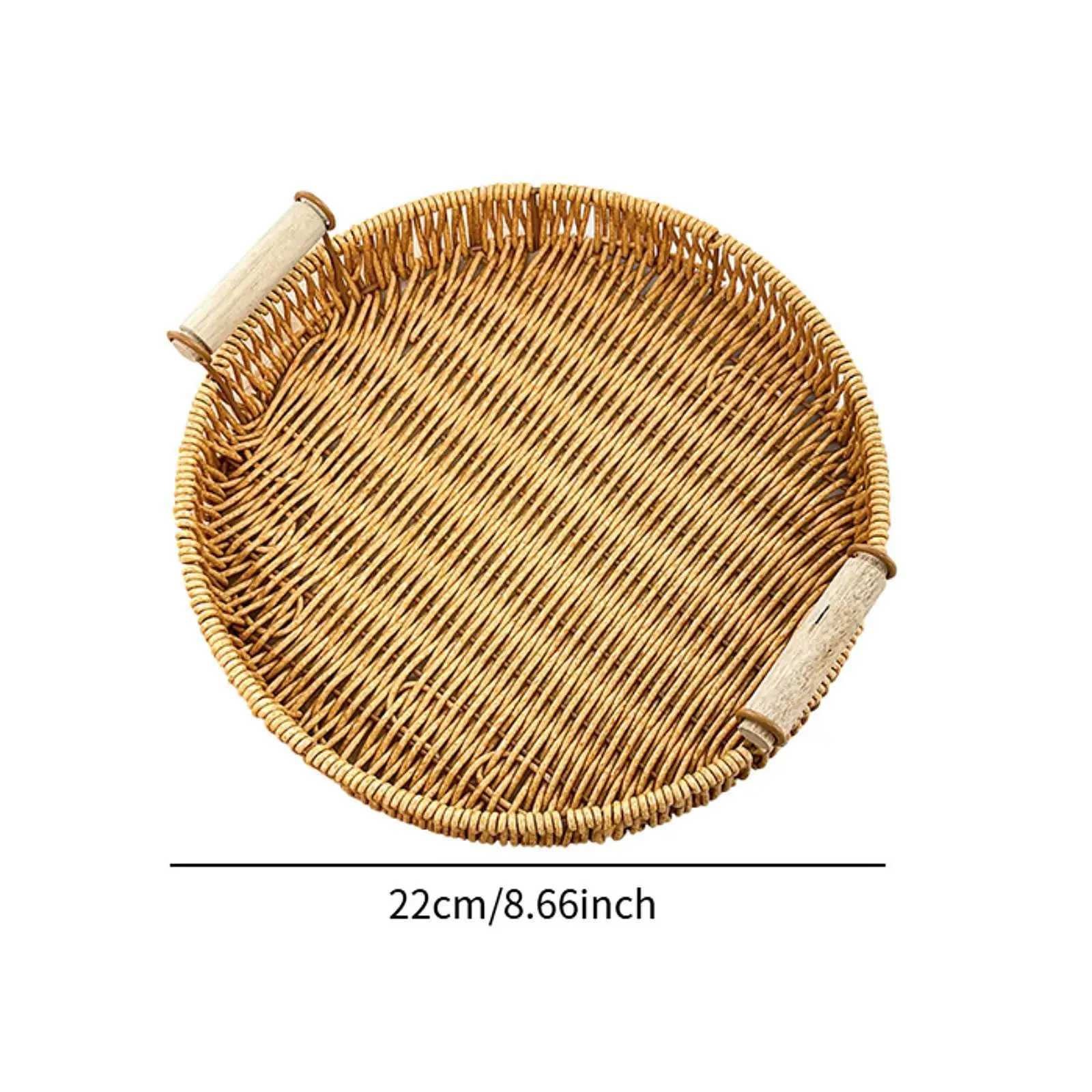 Woven Serving Tray Round Centerpiece with Handles Multifunctional Serving Basket for Party Buffets Kitchen Breakfast Picnic image 6