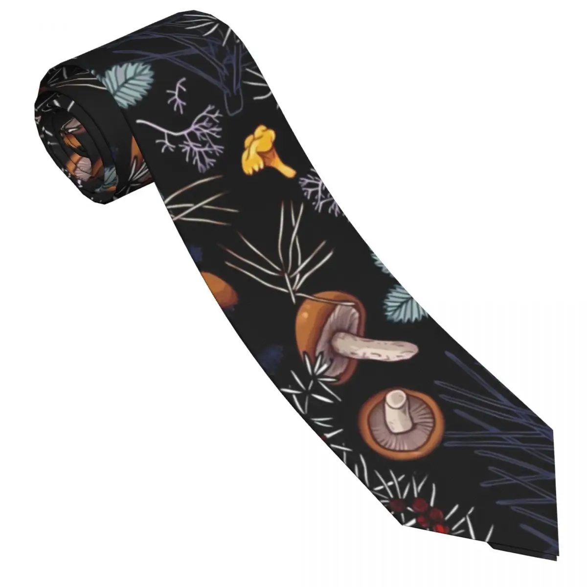 Dark Wild Forest Tie Mushrooms Print Business 8CM Neck Ties Men Gift Blouse Fashion Cravat