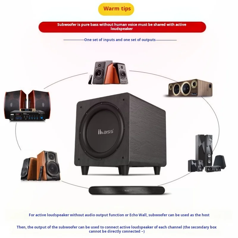 IBASS 10 بوصة نظام الصوت النشط مضخم الصوت يقترن مكبر الصوت رف الكتب 2.0 الكمبيوتر التلفزيون المتكلم الذروة الطاقة 300 واط